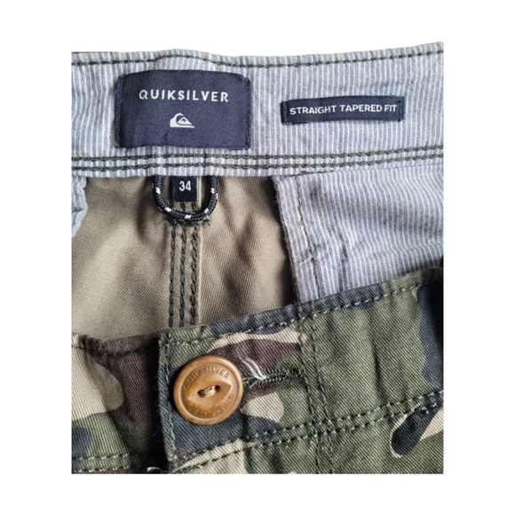 Quicksilver Mens Camouflage Camo Cotton Cargo / Utility Shorts Size Waist 34 - Picture 6 of 8